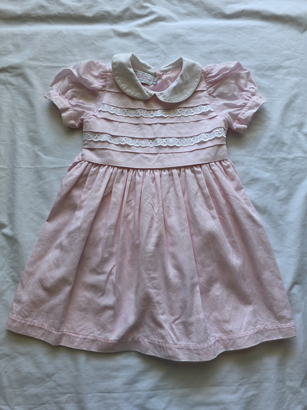 Classic Pink Peter Pan Collar Girls' Formal Dress